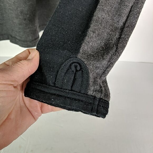 Icebreaker Merino Wool Quarter Zip Pullover Sweater Men XL Gray Black Thumbhole - Picture 8 of 9